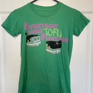 Women's Size Small, Green, Funny T-Shirt "Everybody was Tofu Fighting"